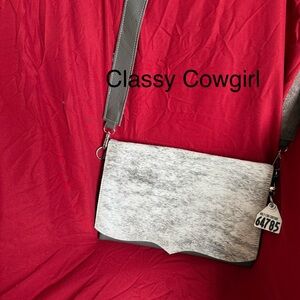 Holy Cow NEW Classy Cowgirl $200 Gray Shoulder Bag
